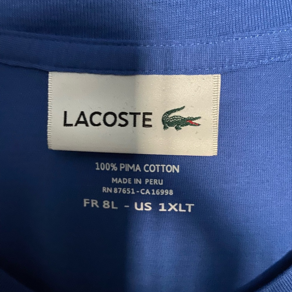 Lacoste Men's Royal Blue Short Sleeve Tee - Picture 3 of 3